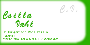 csilla vahl business card
